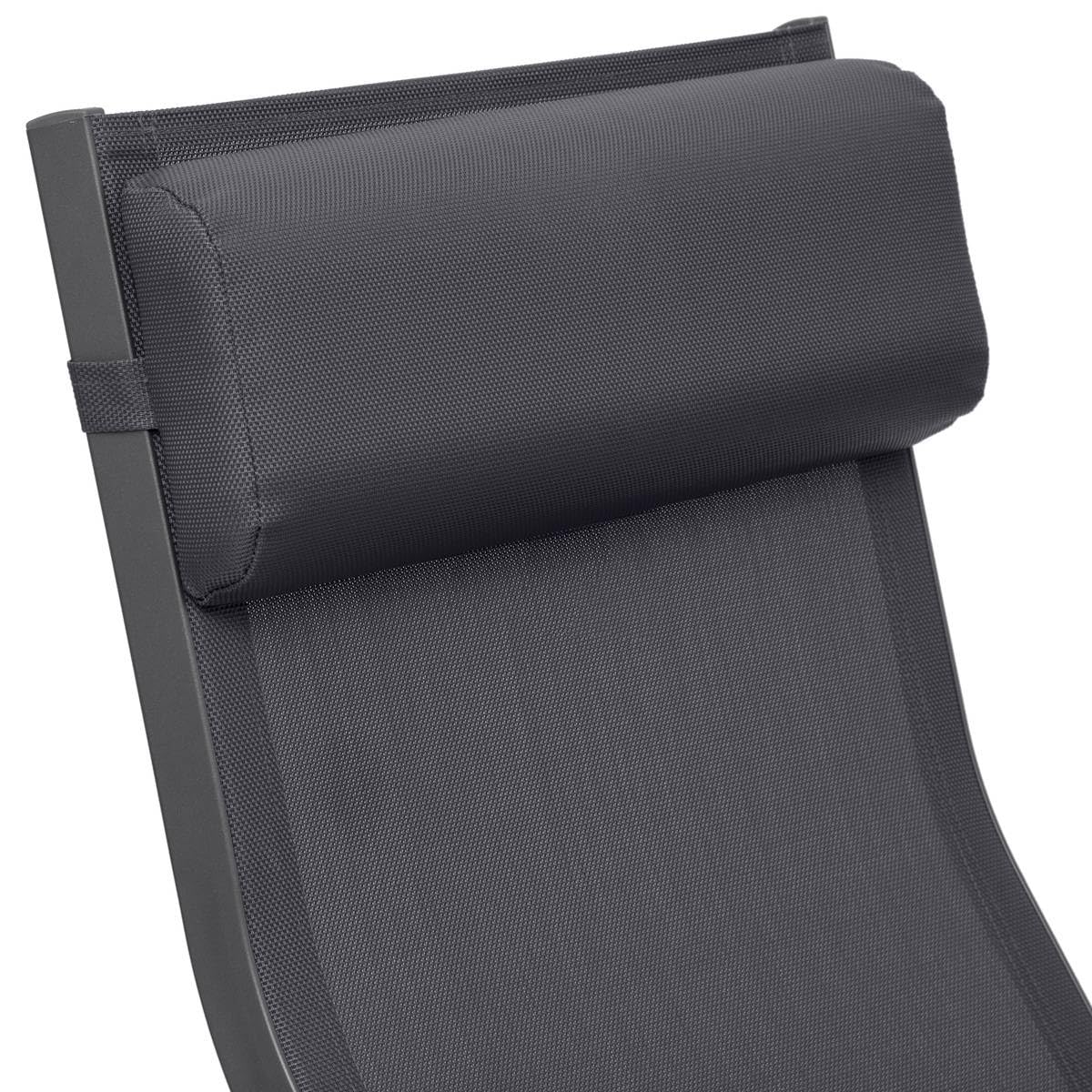Hespéride Tumbona Decima, Color Gris Pizarra/Cuarzo, Aluminio anticorrosión, Plegable, apilable y reclinable. Ideal para jardín, terraza y Tomar el Sol.