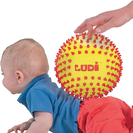 Ludi Pelota Sensorial Bicolor Para El Desarrollo Del Bebe A Partir De 6 Meses De Edad Con Pies Duros Pelota De Juego O Masaje Facil De Agriear Diametro 15 Cm