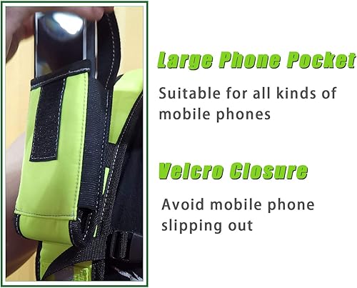 Miniatura 6 de AISENIN Tirantes de seguridad reflectantes para hombre con ganchos giratorios y trabillas para cinturón de herramientas, Verde fluorescente