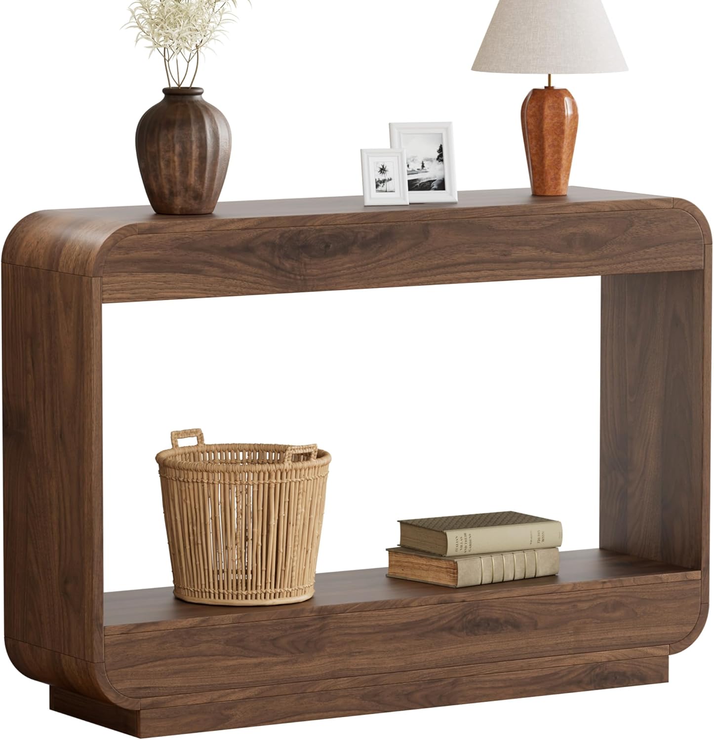 Lulive 43" Waterfall Console Table for Entryway, Wooden Entryway Table, Farmhouse Behind Sofa Table for Living Room, Hallway, Entrance, Couch, Entry, Home Decor