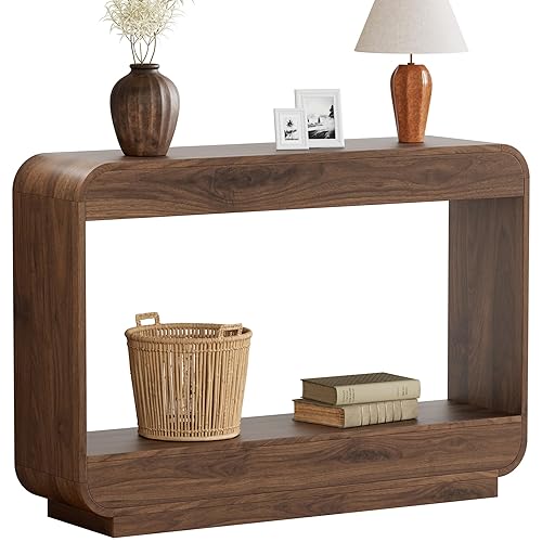 Lulive 43" Waterfall Console Table for Entryway, Wooden Entryway Table,