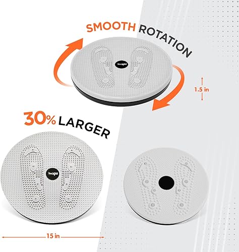 Miniatura 2 de Yes4All Tabla giratoria para abdominales, 15 pulgadas XXL, disco de torsión de cintura, paso a paso para ejercicio aeróbico, entrenamiento de