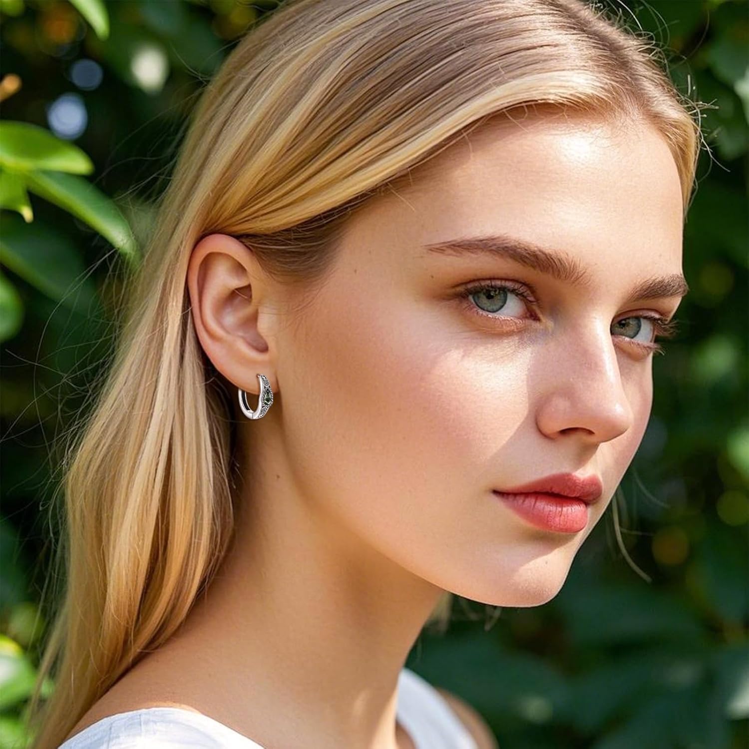 POPLYKE Sterling Silver Flower Hoops Earrings Small Huggie Earrings Jewelry Gift for Women - Image 3