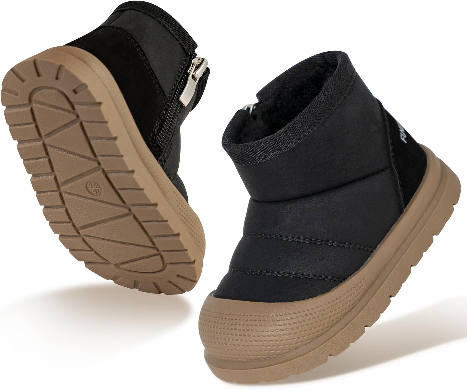 Toddler Snow Boots for Girls and Boys - Kids Winter Shoes for Girl Boy Size 4 5 6 7 8 - Kid Mini Brown Shoe for 2 3 4 Years