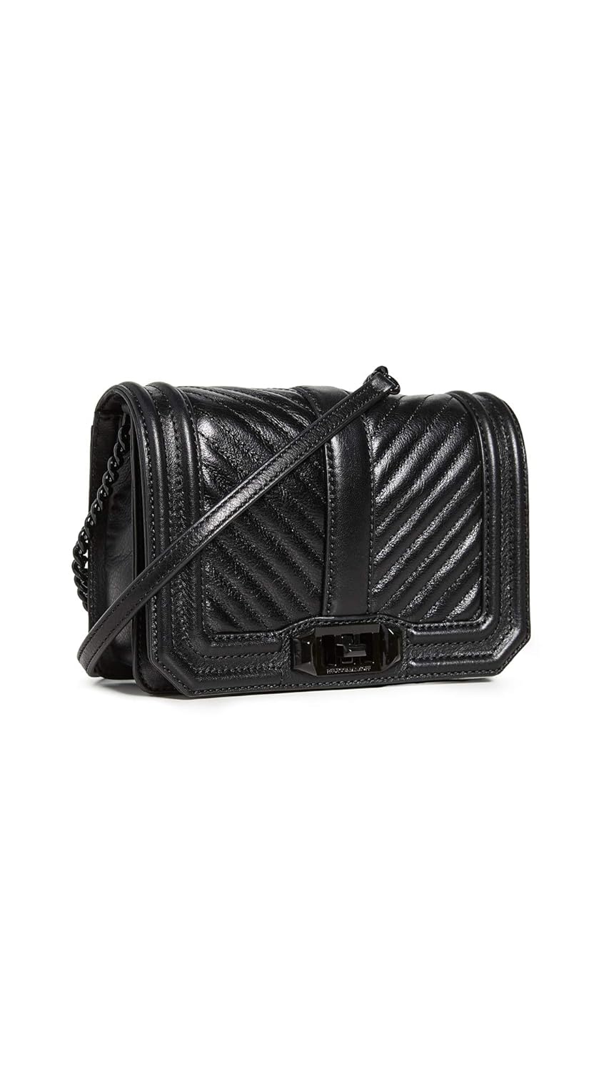 Rebecca Minkoff Womens Chevron Quilted Love Crossbody Bag