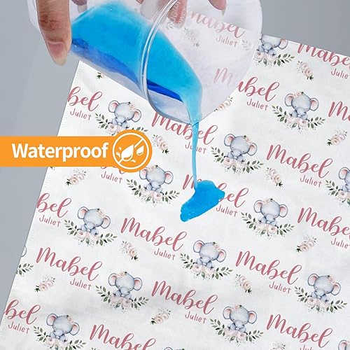 Miniatura 3 de Funda impermeable personalizada para cambiador, tapete portátil para cambiador de pañales para padres de bebé, regalo personalizado, nombre rosa,