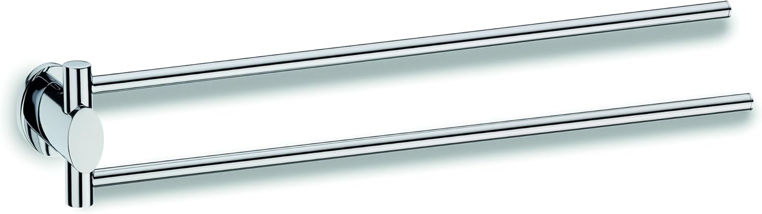 kela Towel holder Makira of Brass in Silver, 7.5 x 7.5 x 41.5 cm