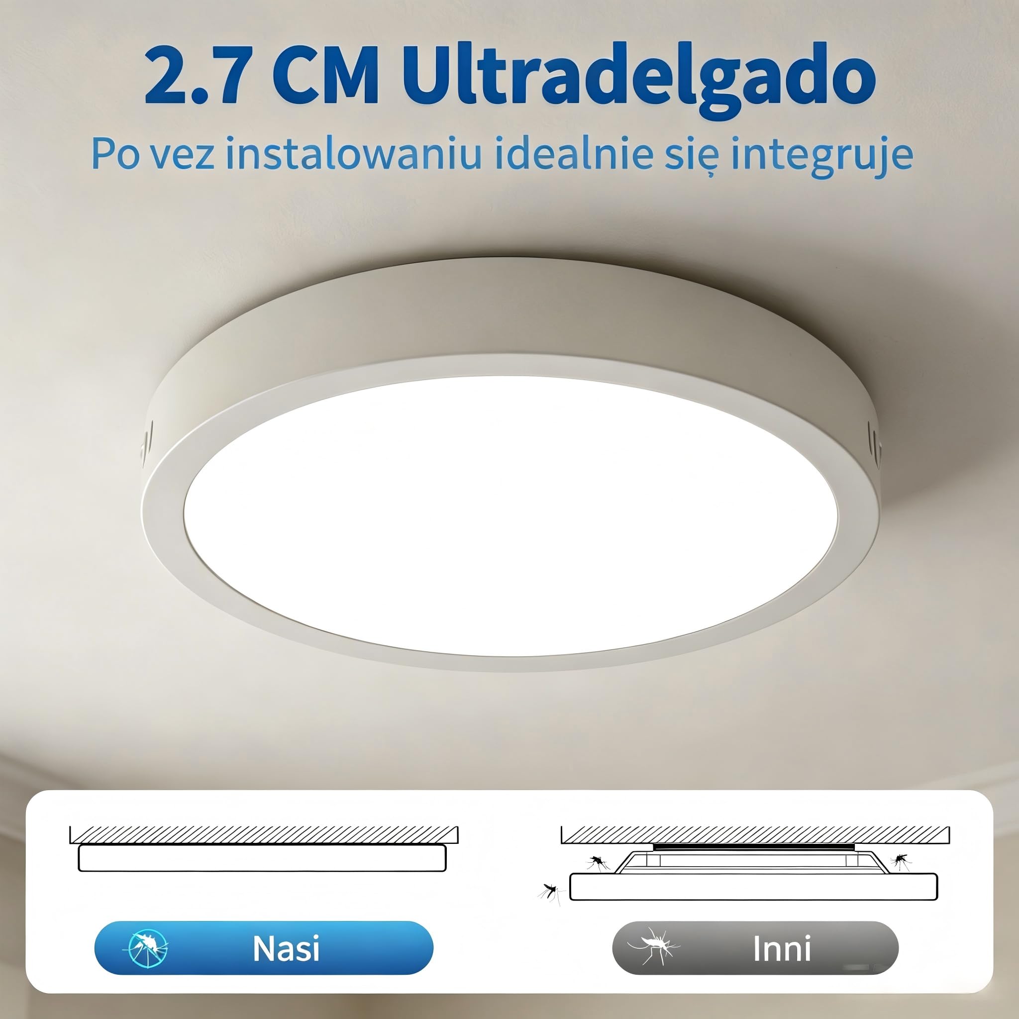 Lampy sufitowe 15 W Świetlówka LED do Ściany Dla Wnętrza,Nowoczesna Lampa Ścianowa Z Funkcją Pamięci, Idealna Dla Kuchni, Salonów I Korytarzy