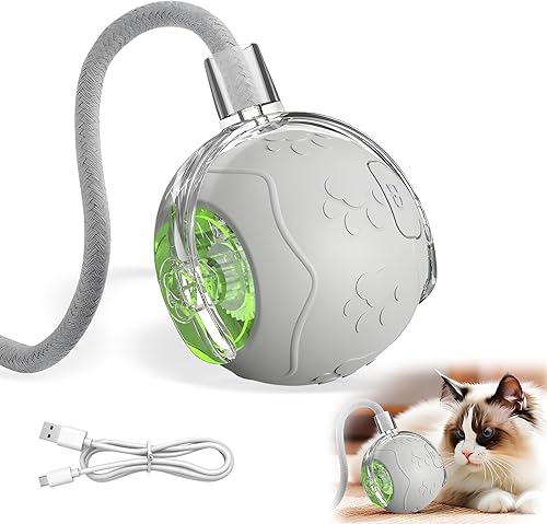 Miniatura 9 de Pelotas interactivas de juguete para gatos, nuevas bolas interactivas para gatos, bola rodante automática inteligente para mascotas, juguete Rojo