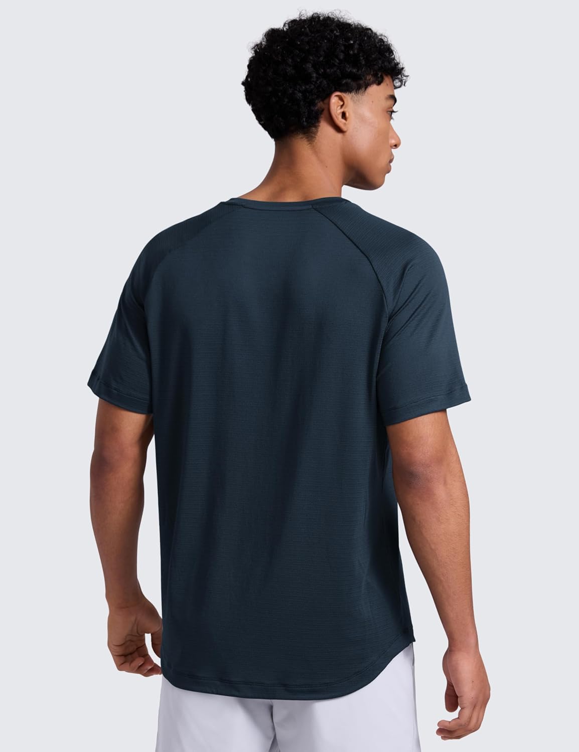 CRZ YOGA Texture Workout Shirts for Men - Lightweight Crewneck Running Athletic T-Shirts Short Sleeve Gym Tops - Image 2