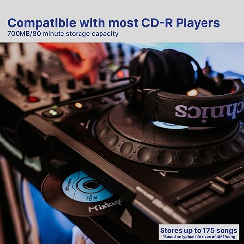 Miniatura 3 de Verbatim 94439 CD-R de 80 minutos, 52X, con superficie digital de vinilo. Paquete de 10 unidades en cajas estrechas. marcado Azul