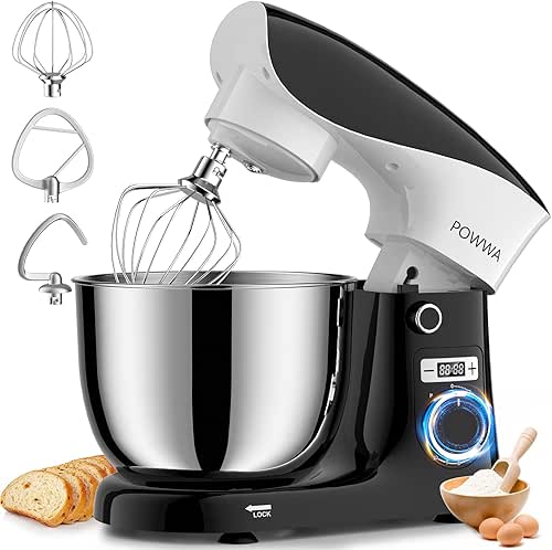 Stand Mixer, 6.5QT 10 Speeds Tilt-Head Electric Stand Mixer, 3-In-1