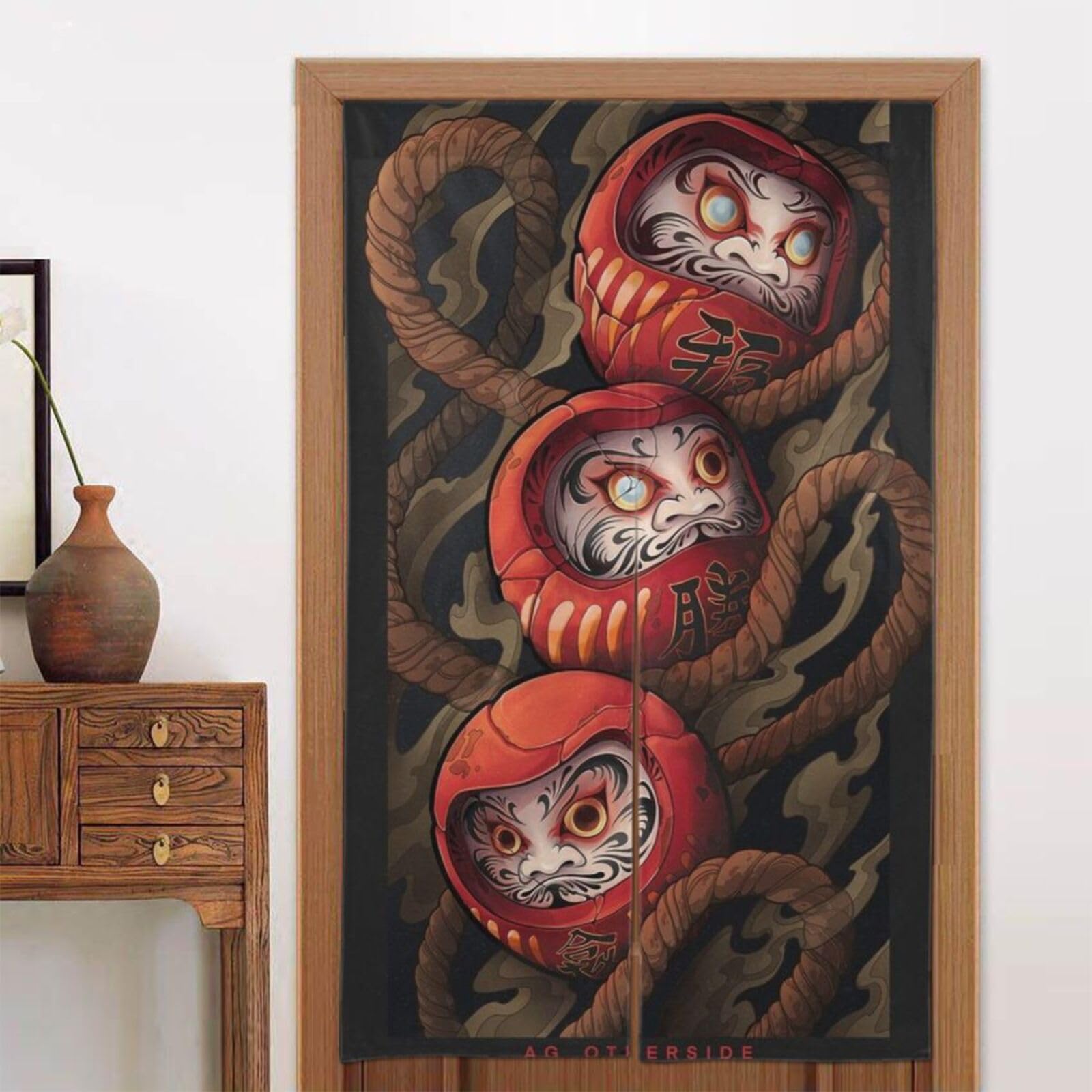 Amazon｜和柄 達磨 ダルマ えんぎものだるま（8） のれん 仕切り