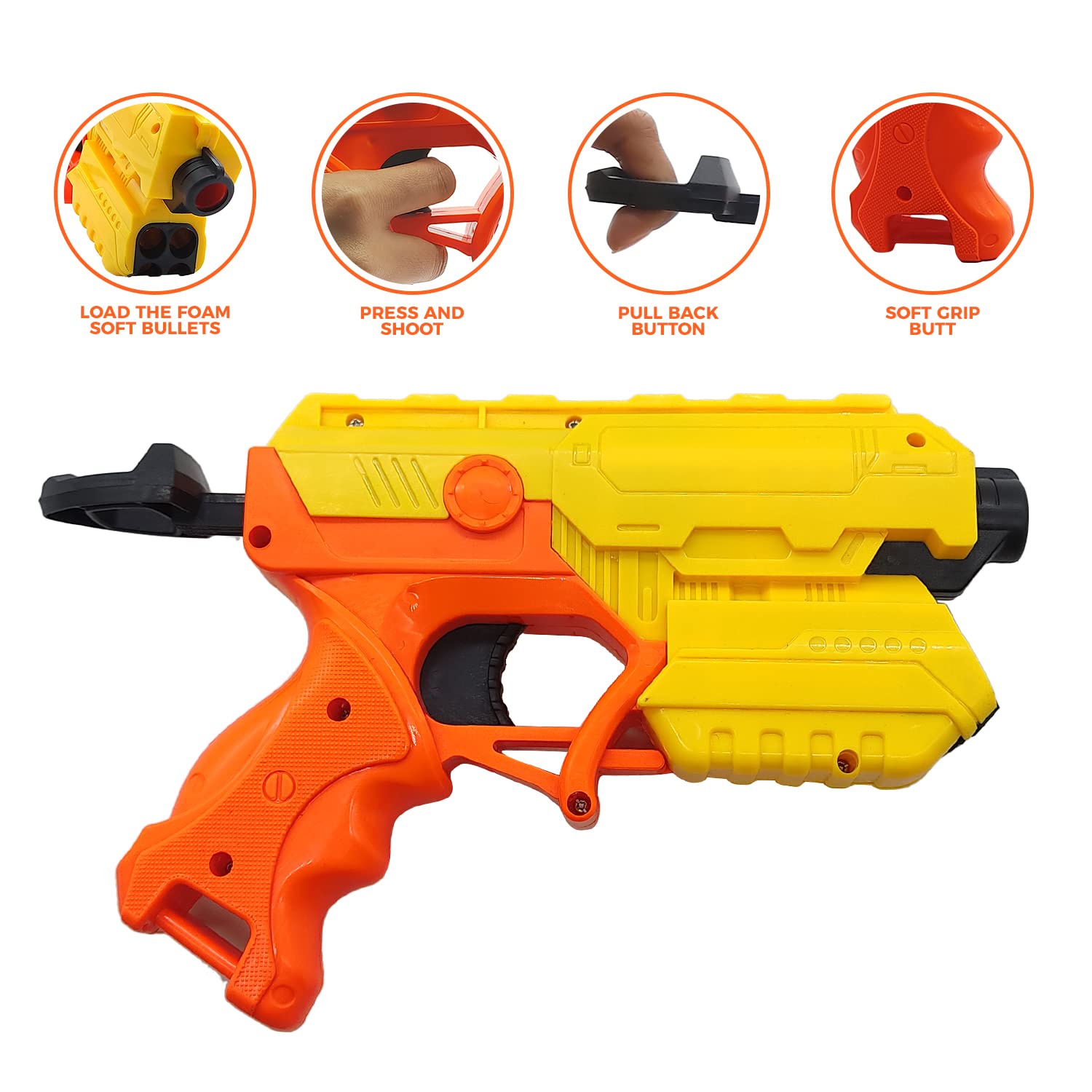 Buy NHR Foam Blaster Toy Gun with One Target Bottle and 10 Suction Dart