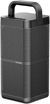 Portable Bluetooth Speaker with Deep Bass, 130W Peak, IP66 Waterproof, 13H Playtime, Fast Charge, Large Party Boombox with TWS Pairing, Outdoor Speaker with USB/AUX, for Jobsite, Beach, Camping -Black