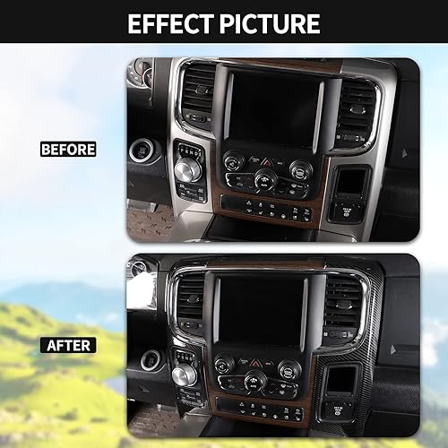 Miniatura 2 de RT-TCZ Cubierta de fibra de carbono para el interior del tablero de instrumentos de la consola central de RAM, accesorios interiores de fibra de