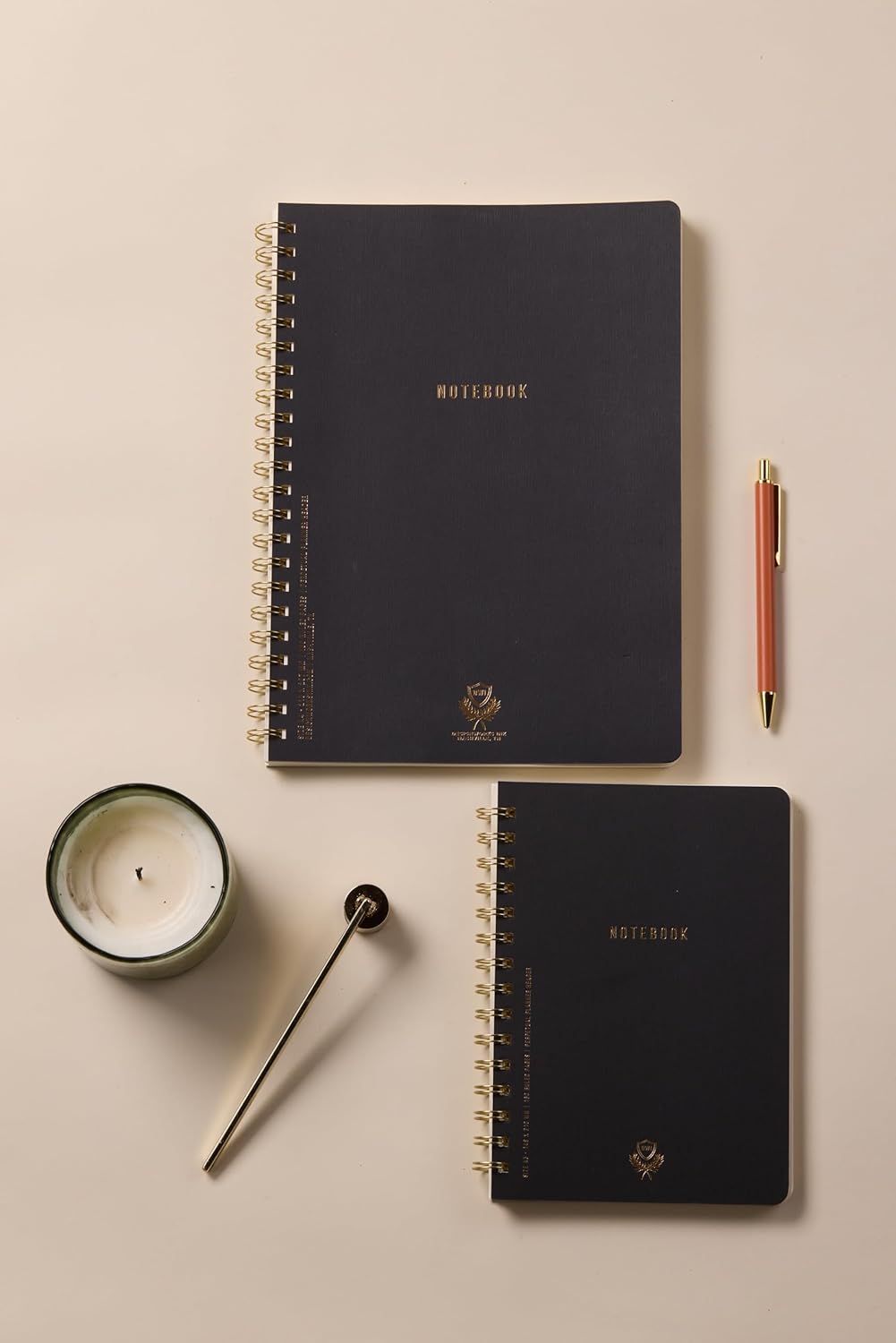 DesignWorks Ink Textured Paper Twin Wire Notebook, Daily Planner & Soft Cover Writing Journal, 160 Lined Perforated Pages, Large Spiral Notebook for Work & Journaling, 8.25 x 11.625 in, Black