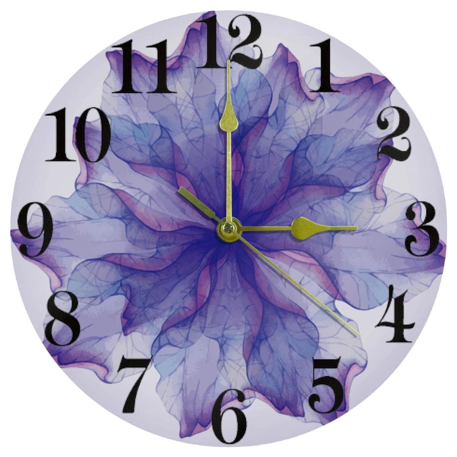 Horloge murale à quartz fonctionne à piles pour bureau et école avec grand cadran rond