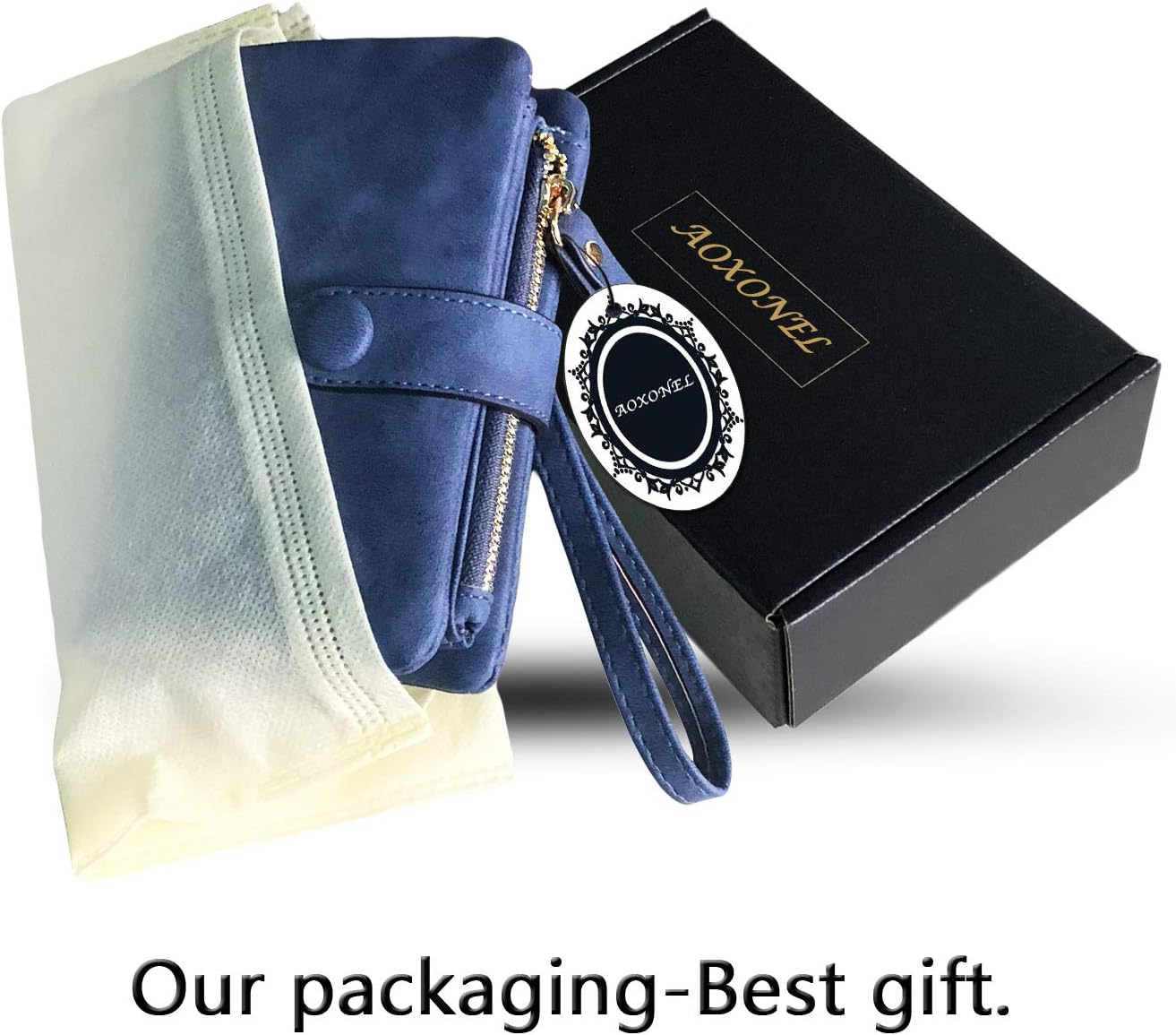 AOXONEL Women's Small Bifold Leather wallet Rfid blocking Ladies Wristlet with Card holder id window Coin Purse - Image 7