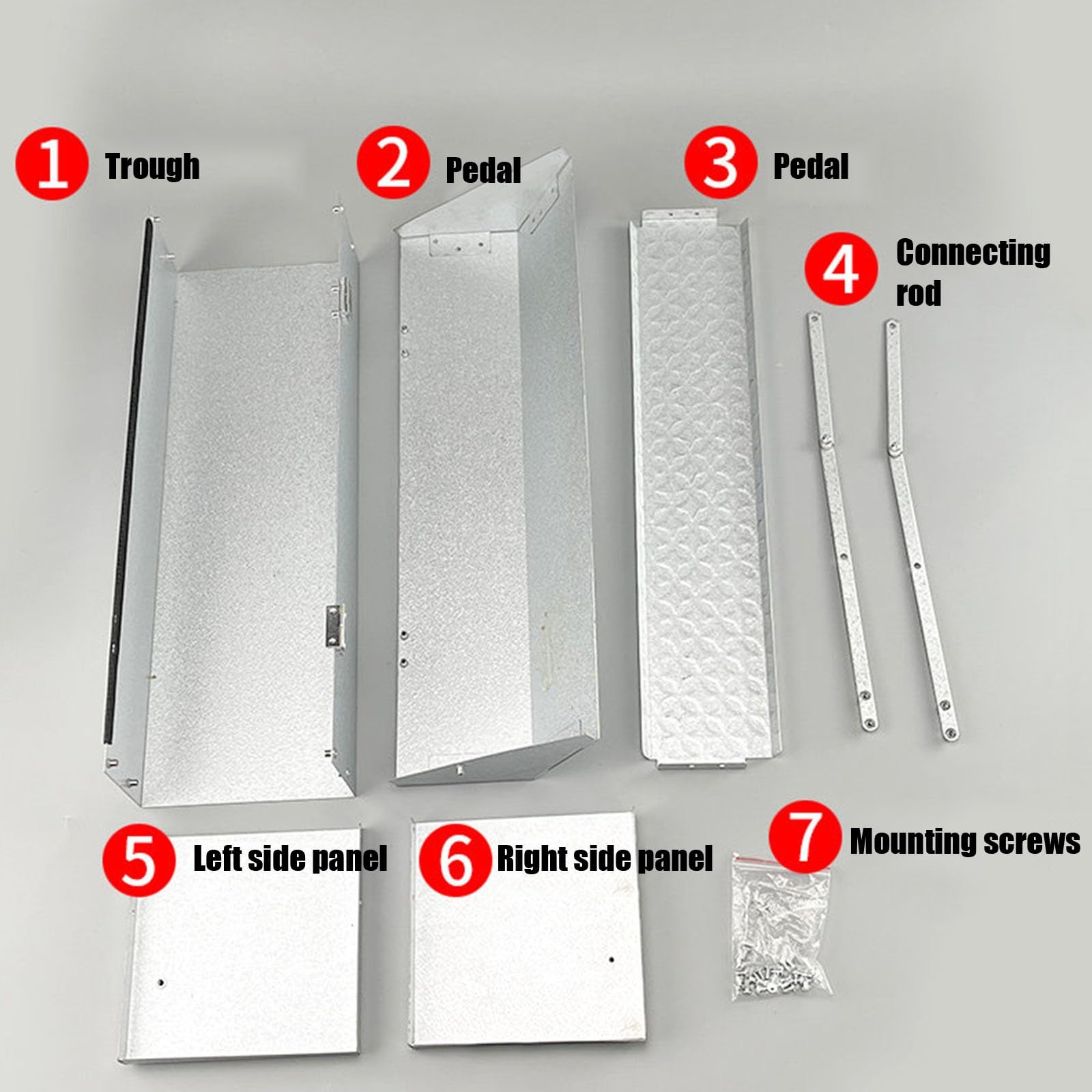 Mangiatoia Automatica A Pedale Per Polli, Alimentatore Metallico Anti-spreco E Anti-roditori, Coperchio Resistente Alle Intemperie Per Uso Esterno, Galline Nane
