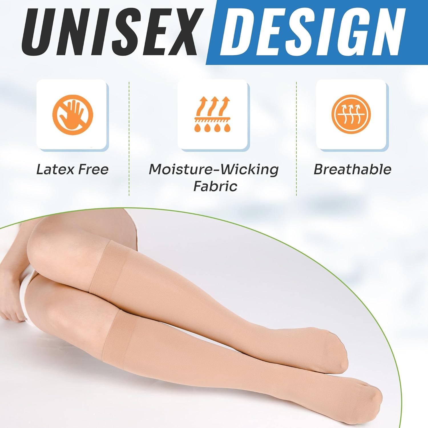 Compression Socks for Women & Men - 20-30 mmHg Compression Stockings - Closed Toe Knee High Stocking for Circulation, Varicose Veins, Swelling, Edema - Medical Grade Compression Socks - Image 5