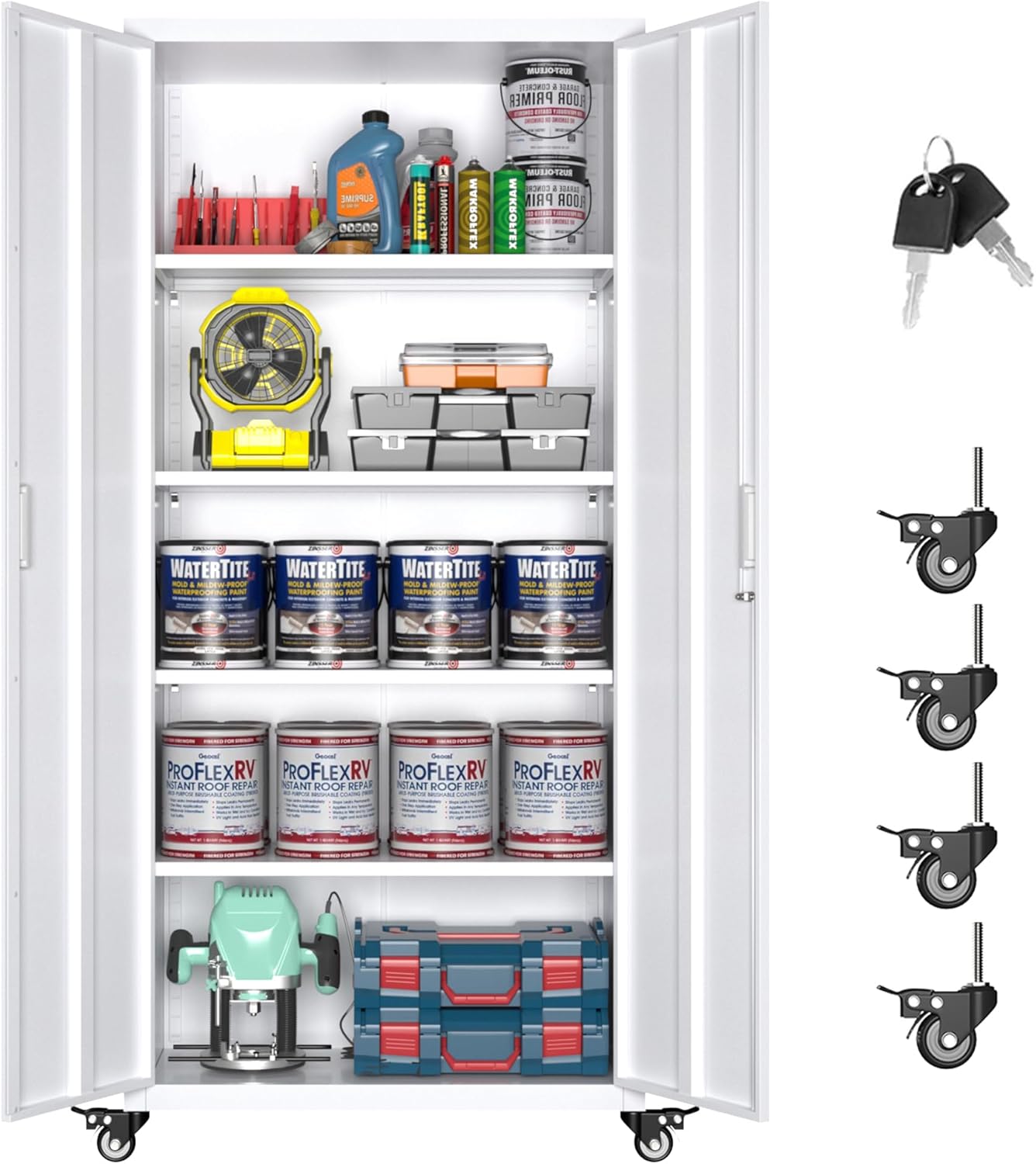 Aobabo 73''H Garage Storage with Wheels,Office