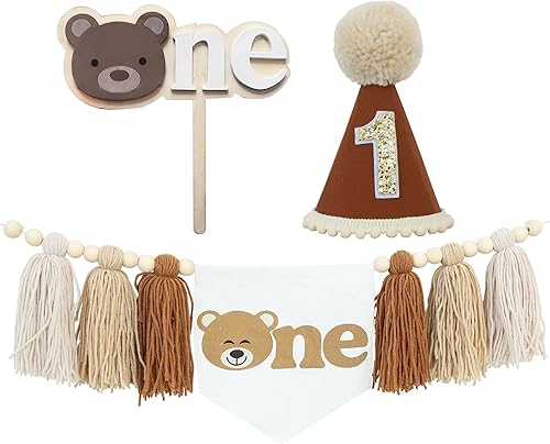 Vista 33 de Juego de decoración de primera fiesta con diseño de margaritas bohemias para silla de bebé, decoración de primera fiesta con adorno de pastel hecho