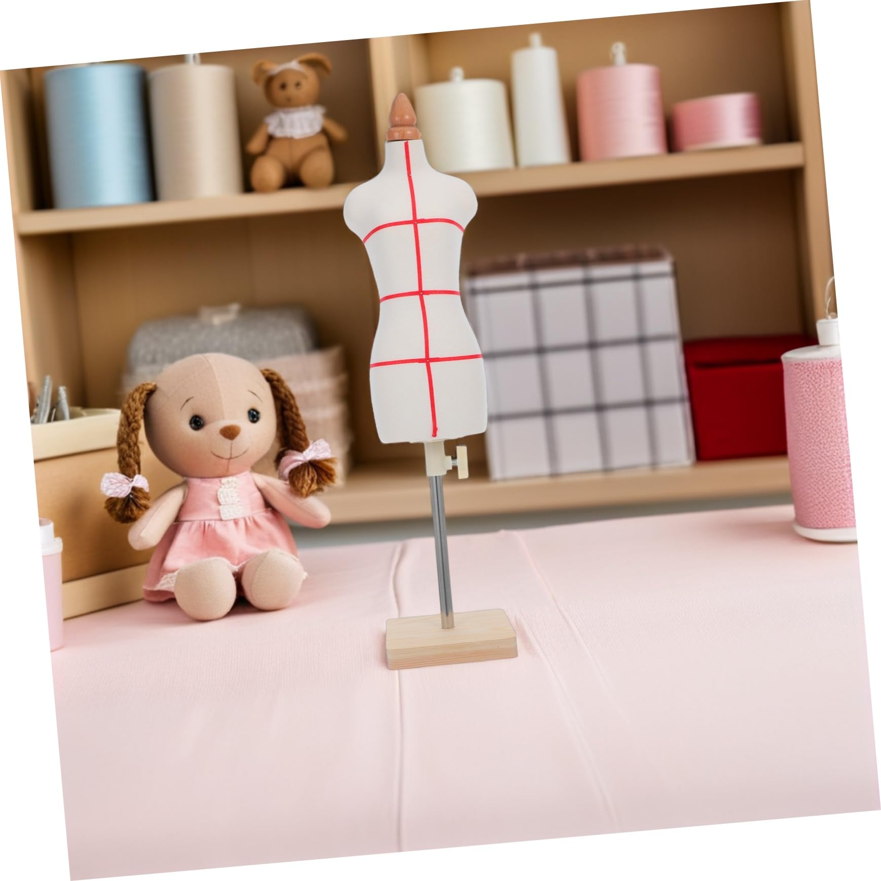 SHINEOFI Manichino da Sarta 1/3 Scala Femminile, Mini Busto Manichino da Cucito, Portatile e Robusto per Principianti e Designer, per Workshop e Corsi di Fashion Design