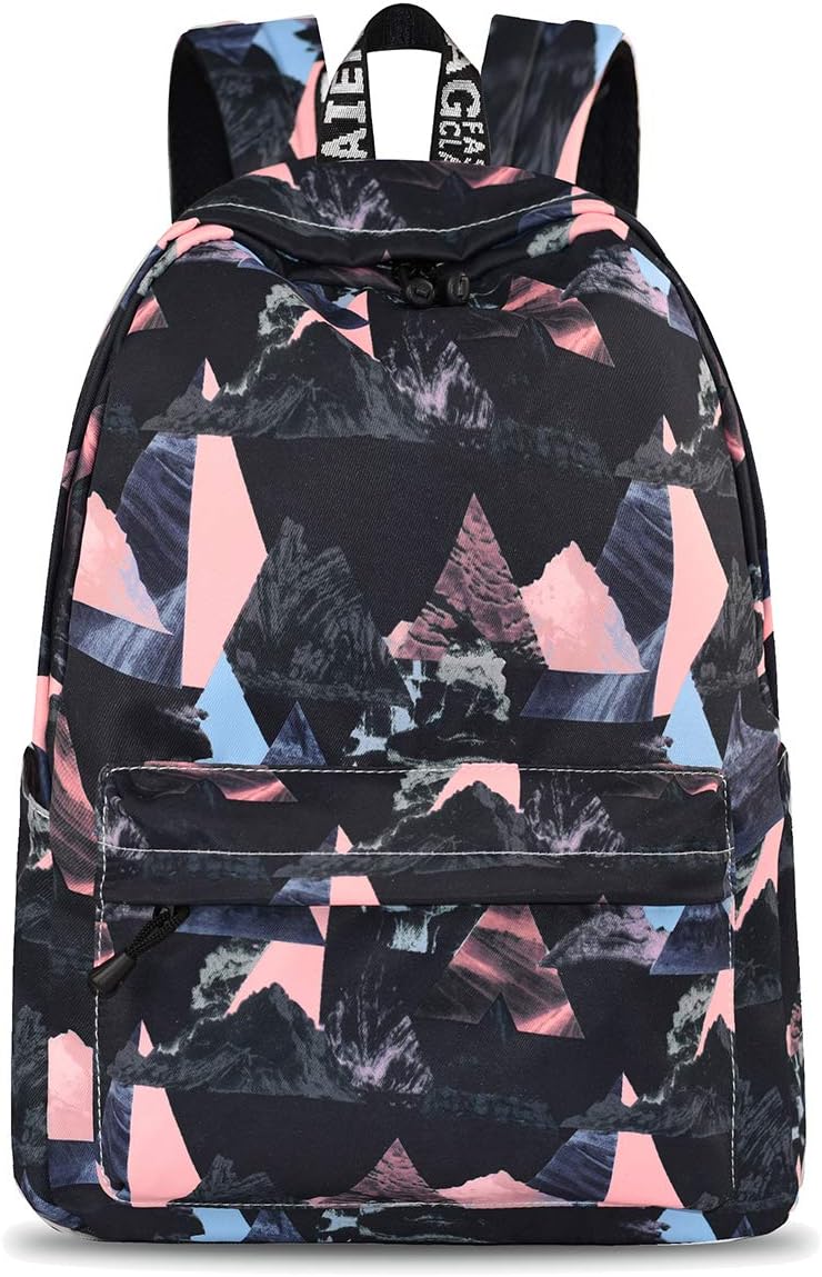 Stylish Backpack Purse Laptop Backpack Travel Daypack Black Triangle