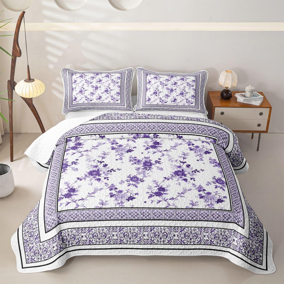 Erosebridal Pink Bow Flower Quilt Set Twin Girly Floral Bowtie Quilted Bedspread for All Season Pink and White Stripes Quilt Rose Lightweight Coverlet Bedding Set