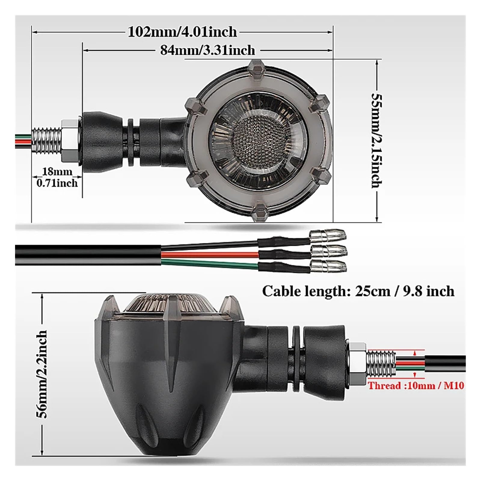 LED degli Indicatori direzione moto che scorrono flash Indicatoris Motos
