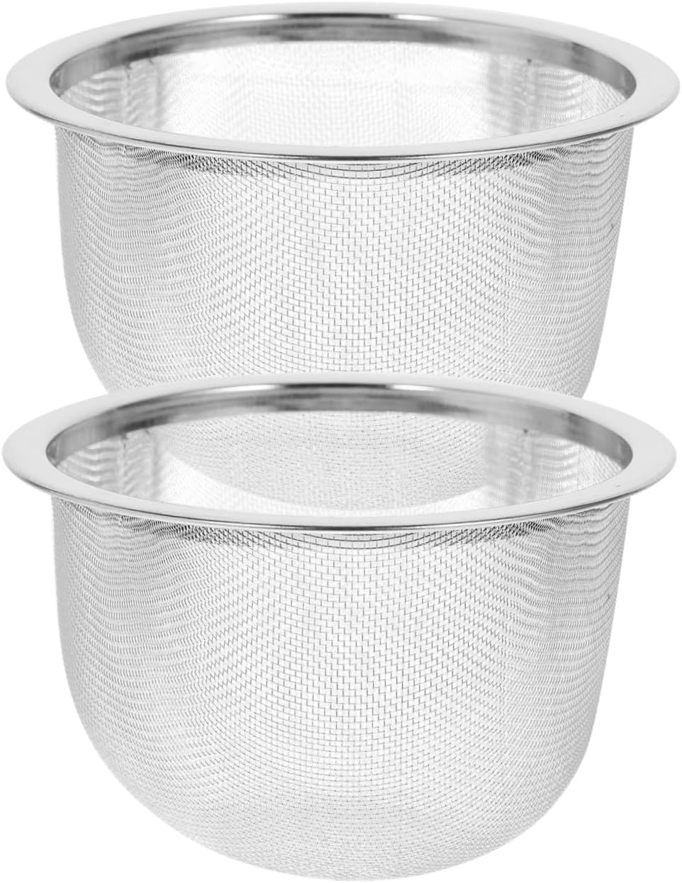 VILLCASE 2pcs Stainless Steel Tea Filter Strainers for Loose Leaf Tea, 8cm Diameter Fine Mesh Infuser, Reusable Teapot Accessories for Home and Travel