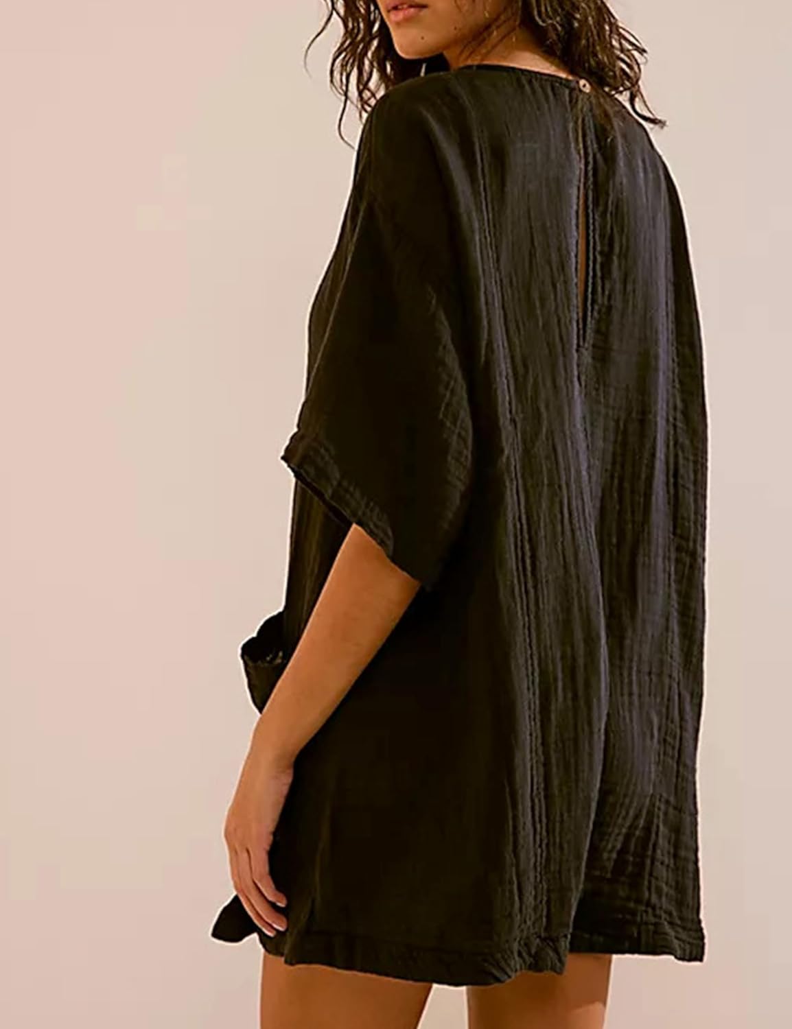 Zontroldy Women's Casual V Neck One Piece Jumpsuit Shorts Summer Short Romper Dresses with Pockets - Image 4