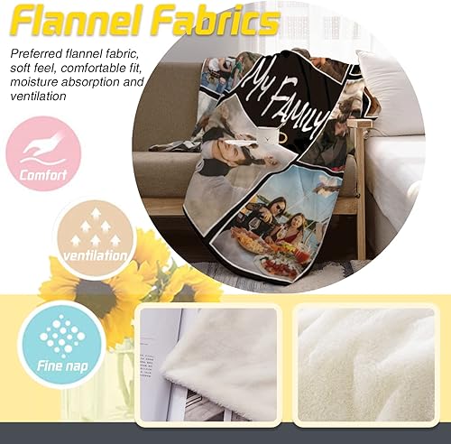 Vista 97 de Manta personalizada con texto fotográfico, manta de imagen personalizada para bebé, madre, padre, adultos, amigos, amantes, regalo personalizado