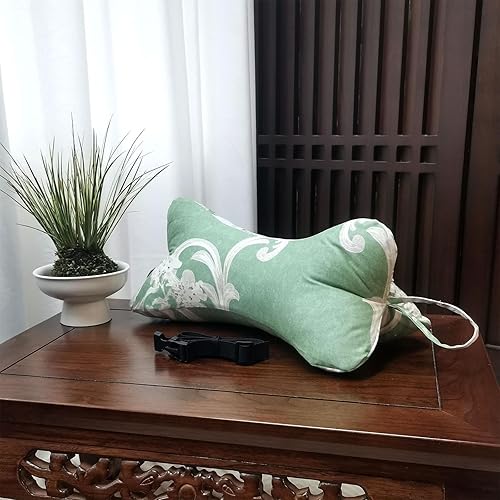 Almohadas cervicales y cervicales con forma de hueso de perro con funda extraíble lavable con bucles en cualquier extremo para automóvil, autobús,