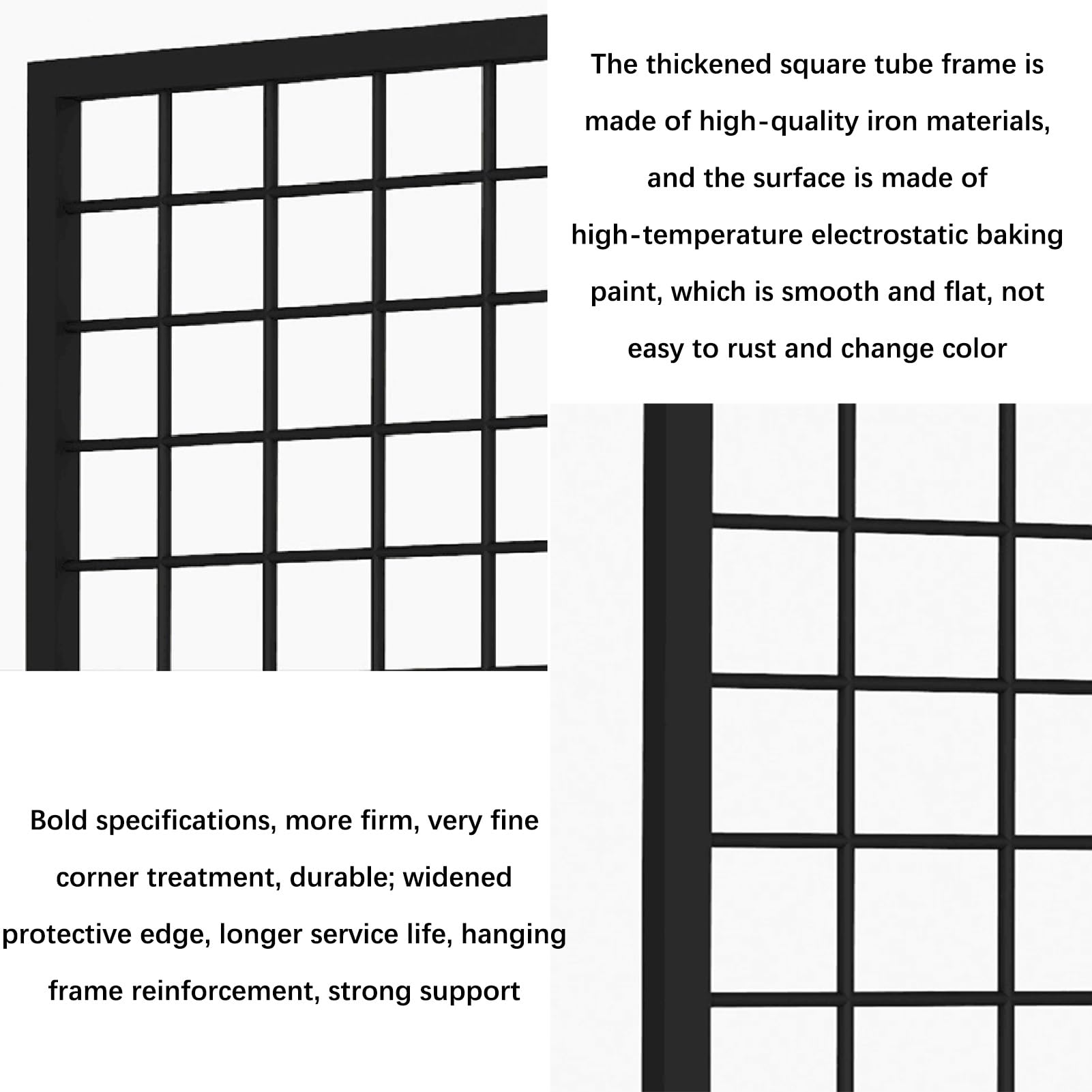 Gridwall-Panels Und -Einheiten, Handelsklasse Einzelhandel Präsentationsständer, Fotogitter-Wandregal, Ladenbau-dekoratives Fach-Fach, Home-Office-Raster Lagerung Regale (Color : Black, Siz