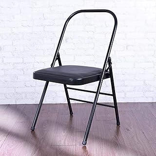 DJFIOSD Silla Auxiliar De Yoga Plegable, Silla De Yoga Iyengar Profesional, Silla Auxiliar De Yoga para Pilates En El Hogar Adecuada para Sala De Yoga, Dormitorio Familiar, Sala De Estar,Negro