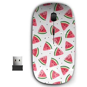 2.4G Ergonomic Portable USB Wireless Mouse for PC, Laptop, Computer, Notebook with Nano Receiver ( Watermelons Watermelon Slices )