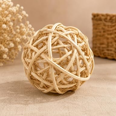 SPHINX Handmade Rattan Decorative Fillers Pack of 10, Natural Wicker Ornaments for Bowl Fillers, Vase Fillers, Table Centerpieces, Potpourri, DIY Crafts & Home Decor (Natural Color)