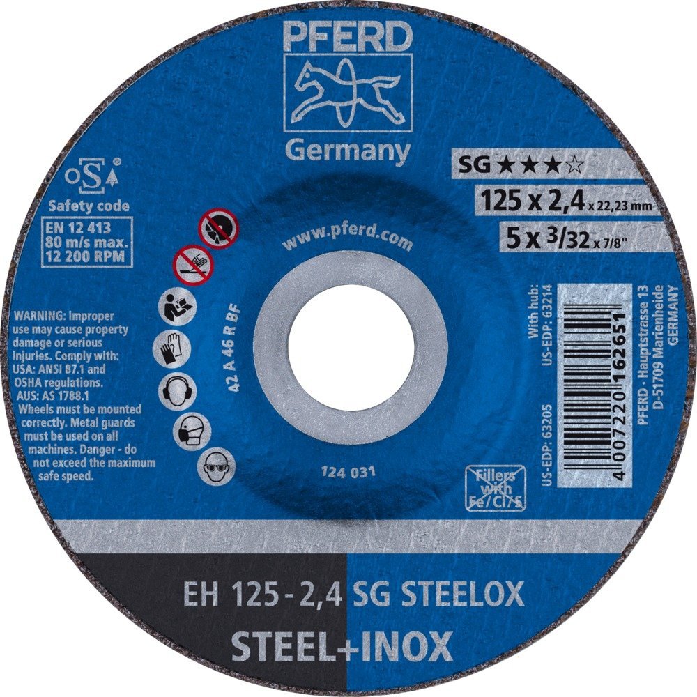 Pferd Disco Corte Metal Concavo Eh 125-2,4 A46