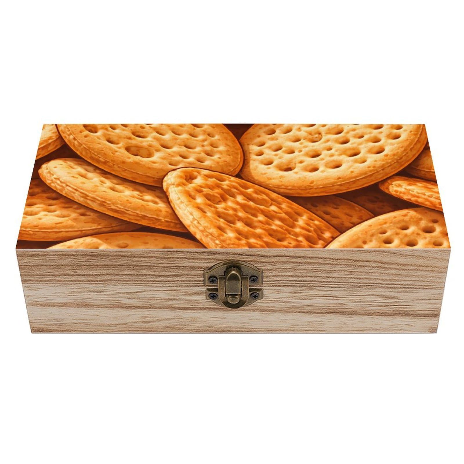 HLBSDM Biscuit Wooden Storage Box