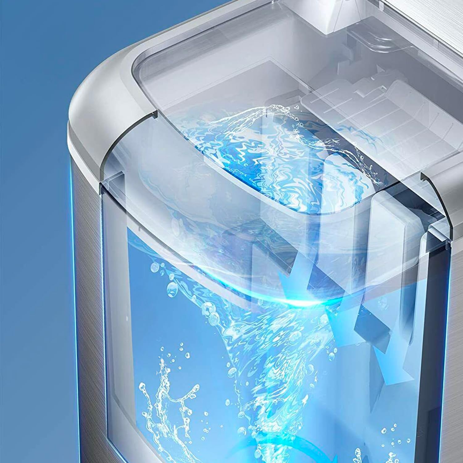 Avilia Maszyna do lodu, która zawsze ma świeże kostki lodowe - pojemność 2,2 l Wydajność do 10 kg - Cicha praca ze wskaźnikami LED do monitorowania - 240 V/160 W