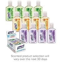 Vista 2 de PURELL Advanced Hand Sanitizer Gel Infused with Essential Oils, Scented Variety Pack, 1 fl oz Travel Size Flip Cap Bottles (Box of 12 Bottles)