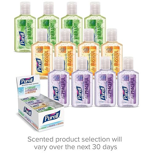 Miniatura 2 de Purell Advanced - Gel desinfectante de manos con aceites esenciales paquete variado perfumado botellas de tapa abatible de tamaño de viaje de 1 onza