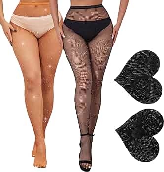 Collant Résille Noir Femme KLONKEE - Taille Haute, Bas