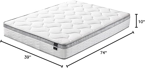 Miniatura 3 de Oliver Smith - Algodón orgánico - 10 pulgadas - Dormir perfecto - Cómoda almohadilla europea de felpa - Colchón de espuma viscoelástica fresca y