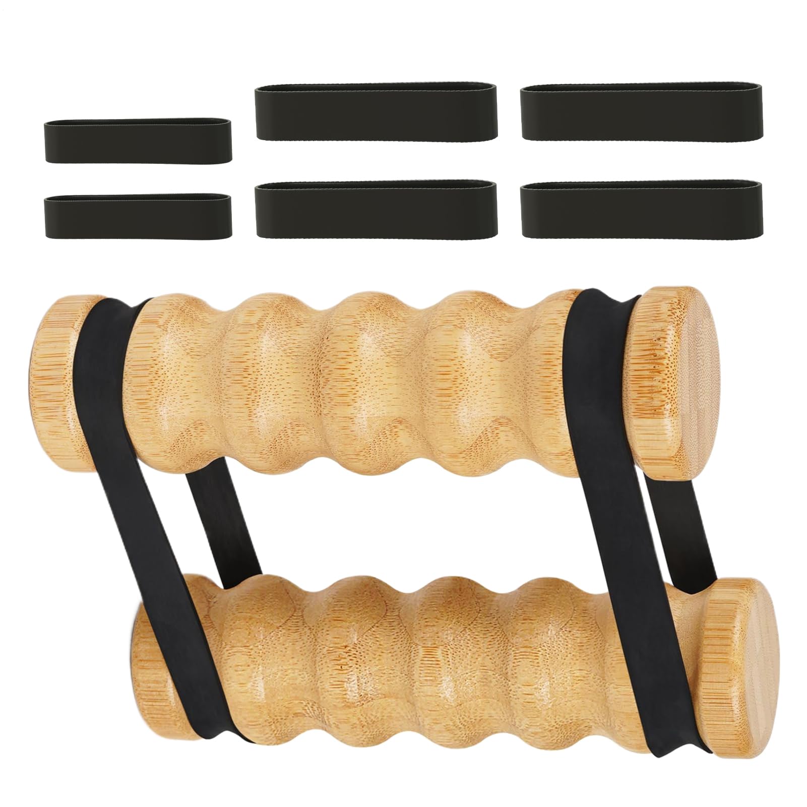 Balance Training Ripstick - Holz Übungsbrett, Schulter- und Kerntraining mit verstellbaren Widerstandsbändern, Fitnesszubehör, Rip Stick mit ergonomischen Griffen für Home Gym Muskelstärkung