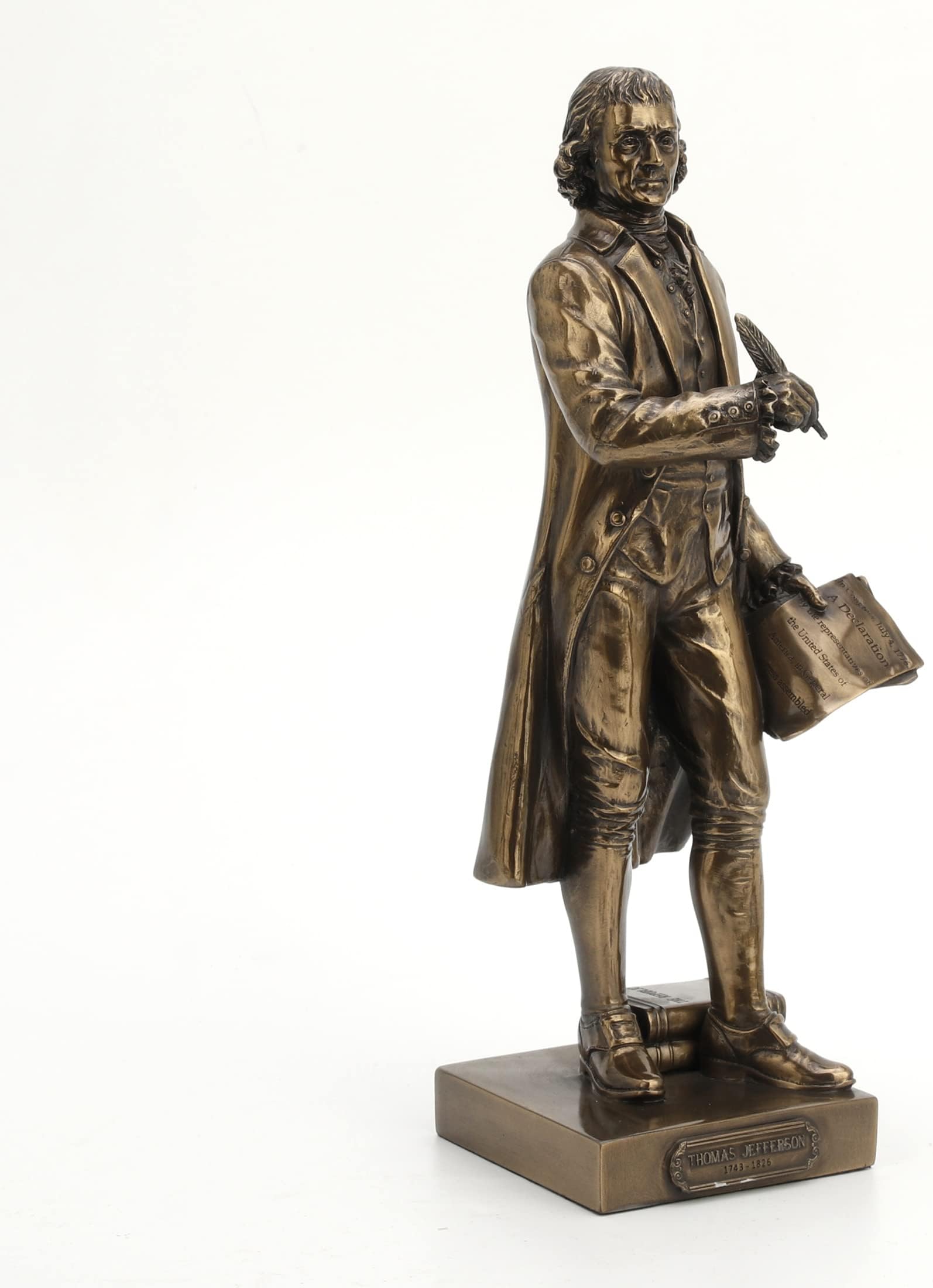 Veronese Design 10 3/8" Tall Thomas Jefferson Cold Cast Resin Antique Bronze Finish Founding Father Sculpture Statue Gift