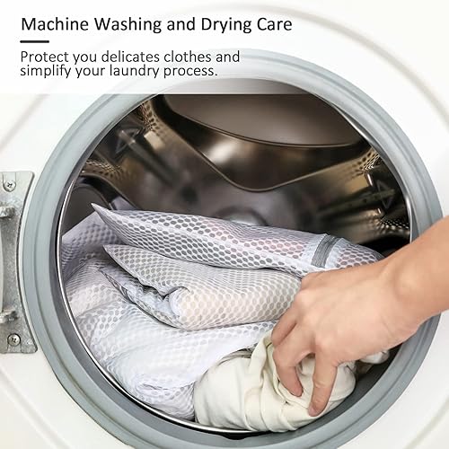 Miniatura 7 de GOGOODA Juego de 2 bolsas de lencería de malla para ropa delicada ideal para lavandería medias blusas ropa interior pantimedias calcetines juego de