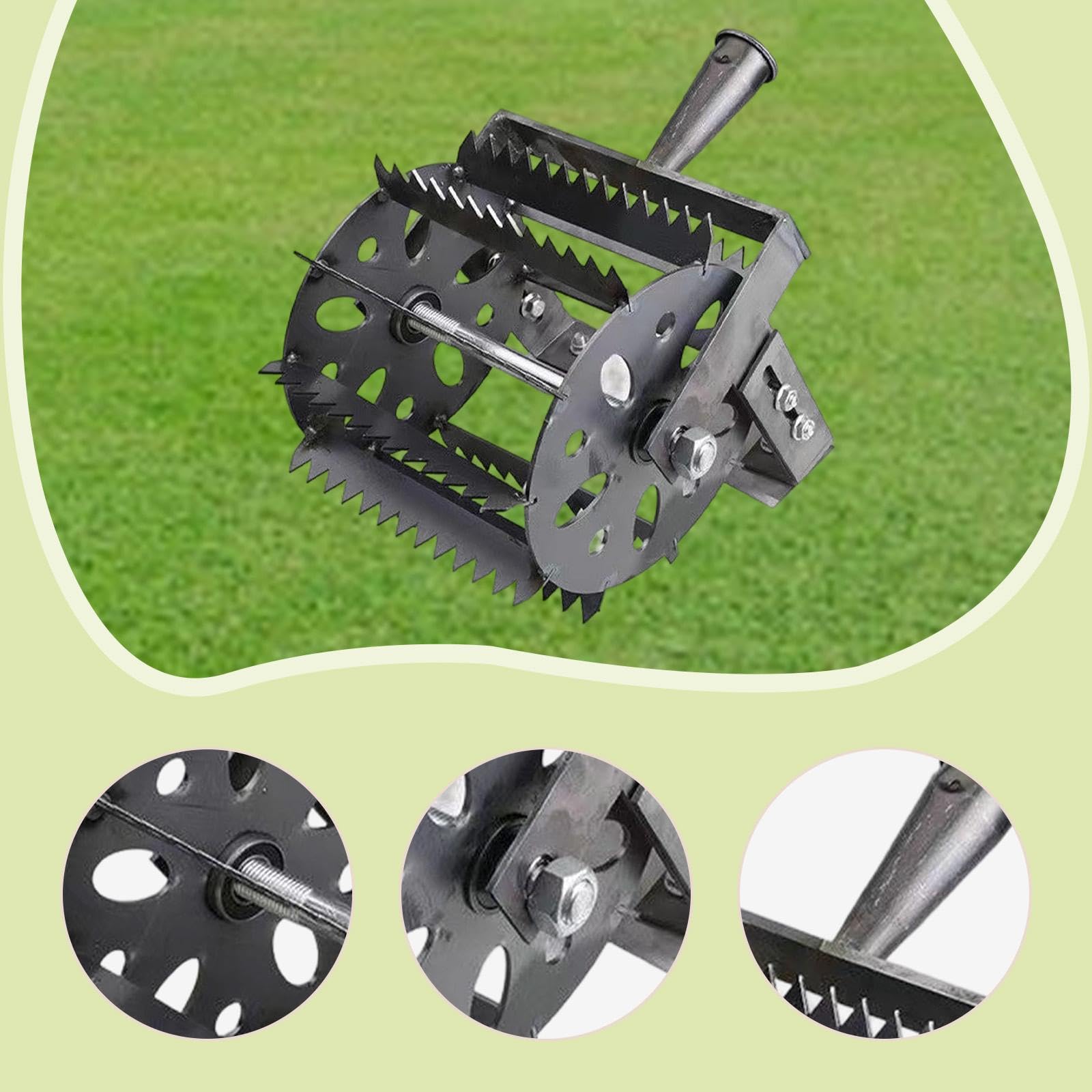 Desmalezadora Rotativa, Aireador de Césped, Cultivador Manual de Mano Resistente para Eliminar Malezas, Cultivador Manual de Empuje para Jardín, Patio